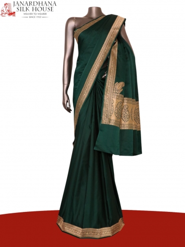 Satin Banarasi Pure Silk Saree.